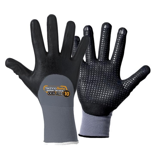 Guanto Sintetico Misura 8 Nitrile Foam Dotted Grey